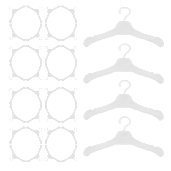 ELAYARD Doll Clothes Closet Mini Hangers White 50Pack