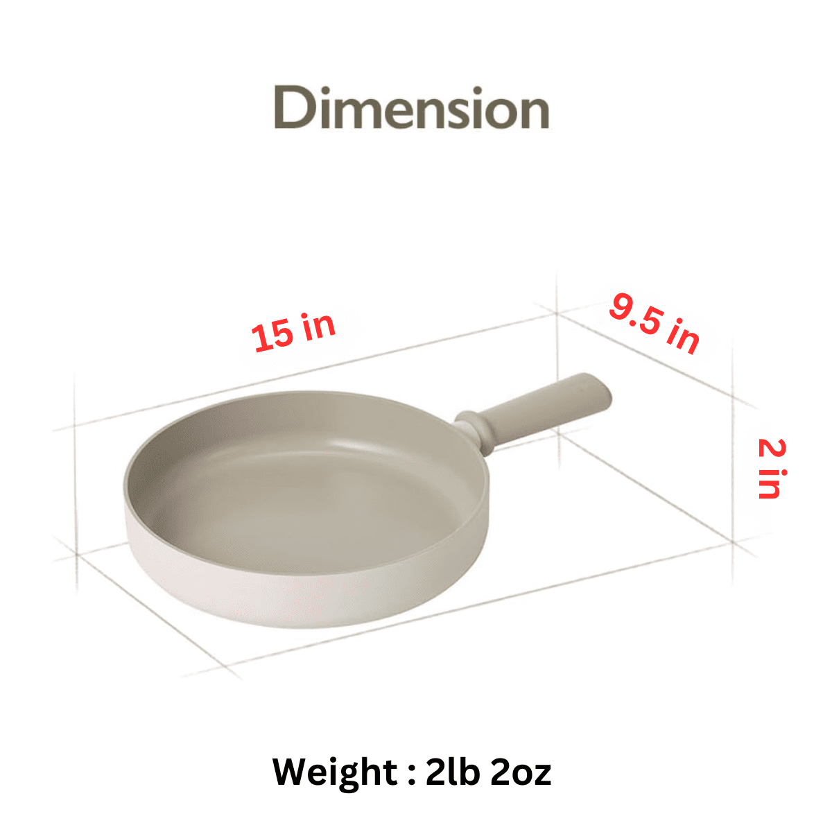 Chou Chou Nonstick 9.5 Inch Stir Frying Pan with Handle, Induction Compatible Cookware, Kitchen Essential Non Stick Ceramic Coating Skillet, Healthy Cooking Omelet Tamagoyaki, Made in Korea (24cm)