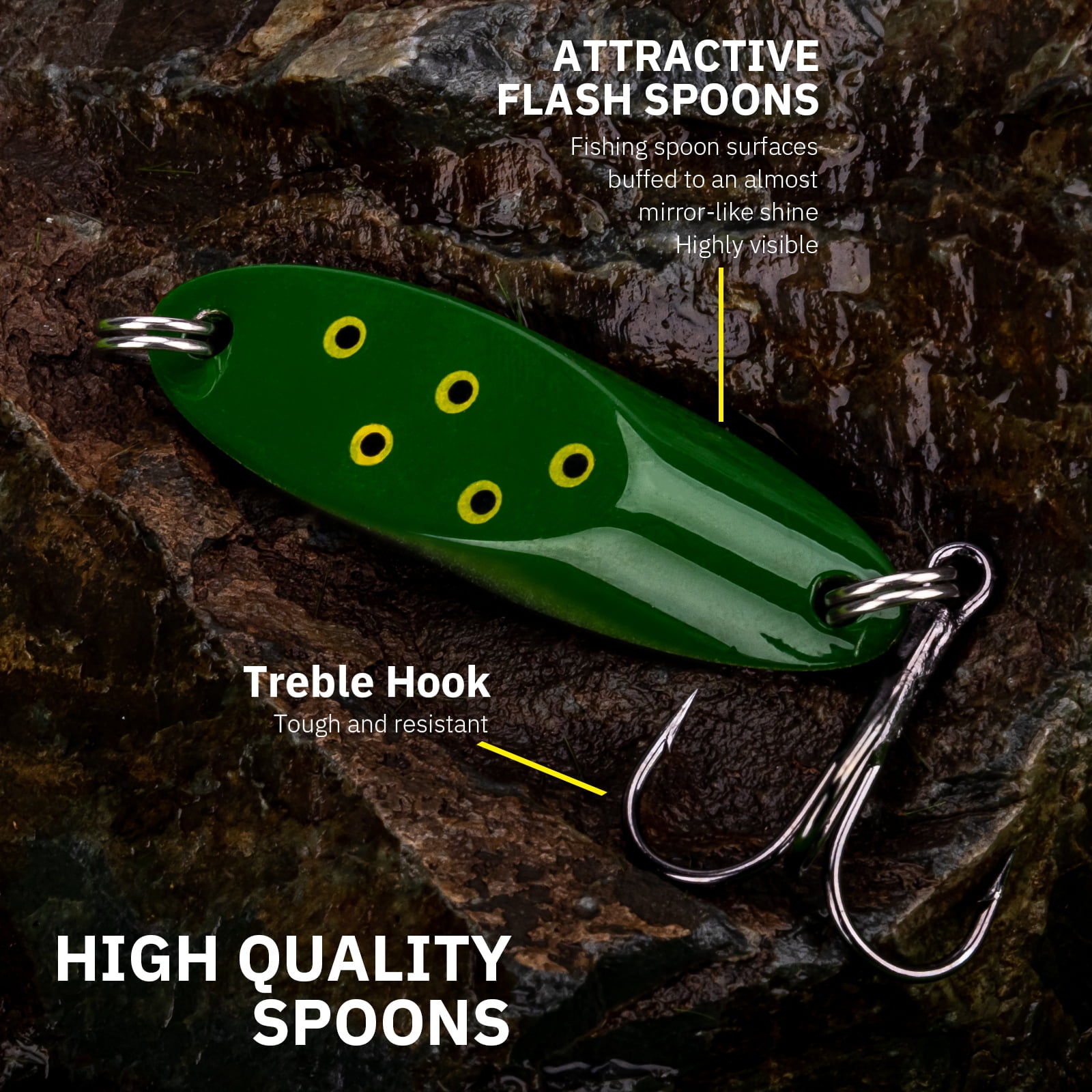 THKFISH Fishing Lures Trout Lures Fishing Spoons Lures for Trout Pike Bass  Crappie Walleye Color C 1/2oz 5pcs 