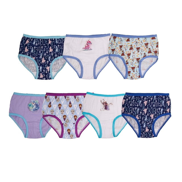 Pack de 7 braguitas Disney Frozen, 100% algodón peinado, para niñas, 4T