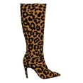 thumbnail image 2 of Women Leopard Pointy Toe Stiletto Knee High Boots 18409, 2 of 8