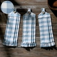 thumbnail image 2 of VHC Brands Cotton Annie Buffalo Check Blue Button Loop Kitchen Towel Set of 3, Hanging Kitchen Towel, Pleated, Bath, Kitchen, Annie Buffalo Check Collection, Rectangle 21x7, Dusk Blue, 2 of 3