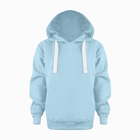 Nwiuh Girls Boys Hoodies Casual Long Sleeve Solid Sweatshirt Oversized Loose Pullover Tops with Pocket Fall Winter Clothes (Blue, 9-10 Years)
