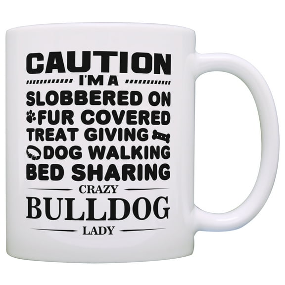 ThisWear Dog Lover Gifts for Women Crazy Bulldog Lady Dog Mom English Bulldog 11 ounce Coffee Mug