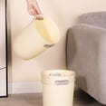 thumbnail image 2 of ChicYu 17L Square Thickened Trash Can for Bathroom Living Room Non-Absorbent Guard Lip Reinforced Handles Durable Hinge Beige, 2 of 5