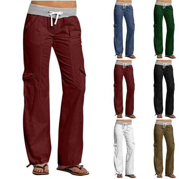 Kmdttou Women's Comfortable Cropped Leisure Pants Color Sweatpants Yoga Pants on Clearance!