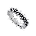 thumbnail image 1 of Stackable 925 Sterling Silver Oxidized Platinum Plated Pebbles Women Ring, 1 of 2