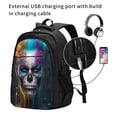 thumbnail image 2 of Yiaed Modern Abstract Colorful Skull Print Laptop Backpack,Business Travel Durable Laptops Backpack with USB Charging Port,Water Resistant College Computer Bag, 2 of 5