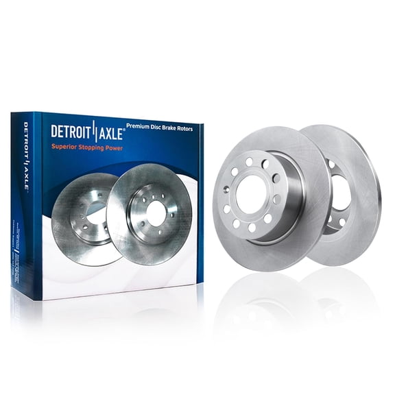 Detroit Axle - Rear Brake Rotors for Volkswagen Beetle Jetta Golf SportWagen Audi A3 2010 2011 2012 2013 2014 2015 2016 2017 2018 2019 Replacement Disc Brakes Rotors : 9.96" inch