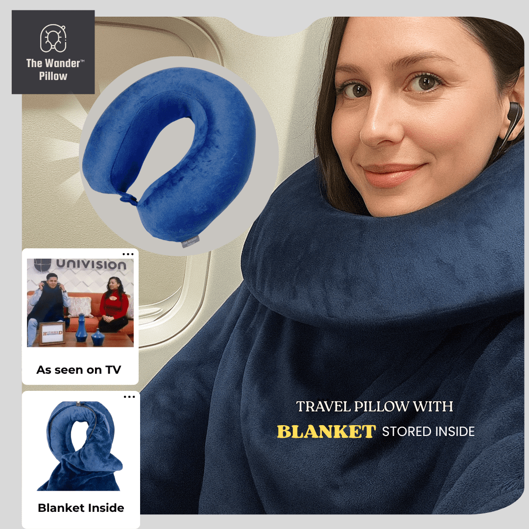 Cabeau Travel Neck Pillow Blue(新品未使用品) Pain Free Travel with Ergonomic Memory Foam Travel Pillow
