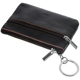 Matoen Women Leather Coin Purse Wallet Mini Zipper Change Purse Wallet Coin Pouch with Key Chain Walmart