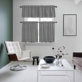thumbnail image 4 of Vintage Dark Gray Kitchen Curtains Sets for Windows 36 Inch Length, Farmhouse Retro Solid Color Linen Texture Rod Pocket Window Treatments Tier Curtains and Valances Set for Bedroom/Bathroom, 4 of 8