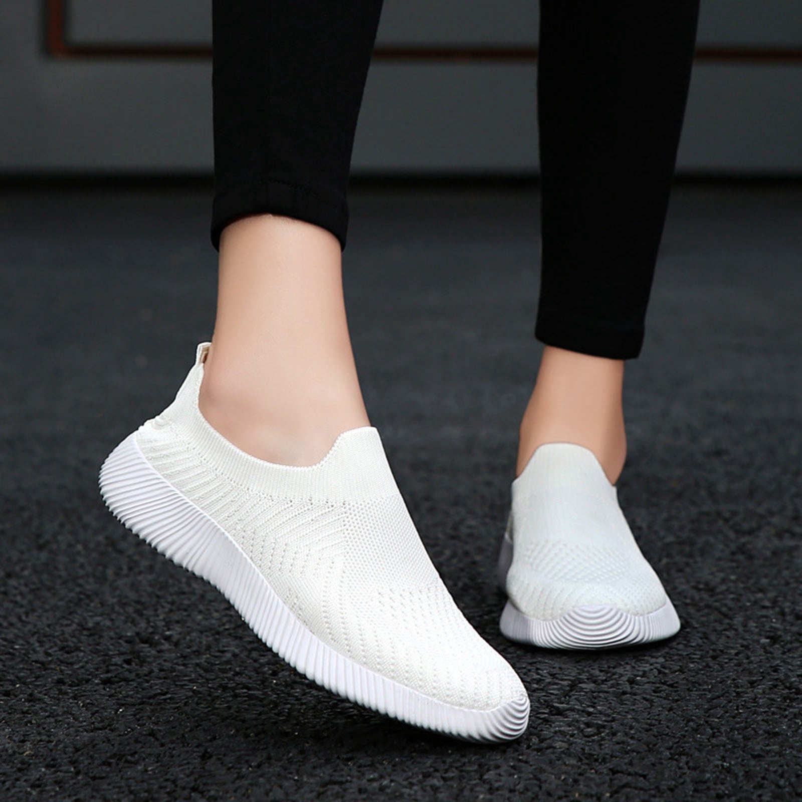 CHENge Sneakers for Women White Relaxed Fit Lightweight Wide Toe Box Minimalist Womens Hiking Shoe Gym Workout Shoes Breathable Mesh Walking Sneakers