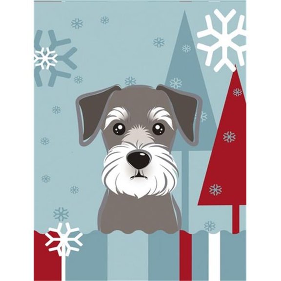 Caroline's Treasures BB1702CHF Winter Holiday Schnauzer Flag Canvas House Size , Large, multicolor