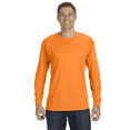 thumbnail image 3 of Gildan Hi Vis Long Sleeve Heavy Cotton T-Shirt for Men, Crew Neck Workwear Tee, Safety Orange, XL, 3 of 5