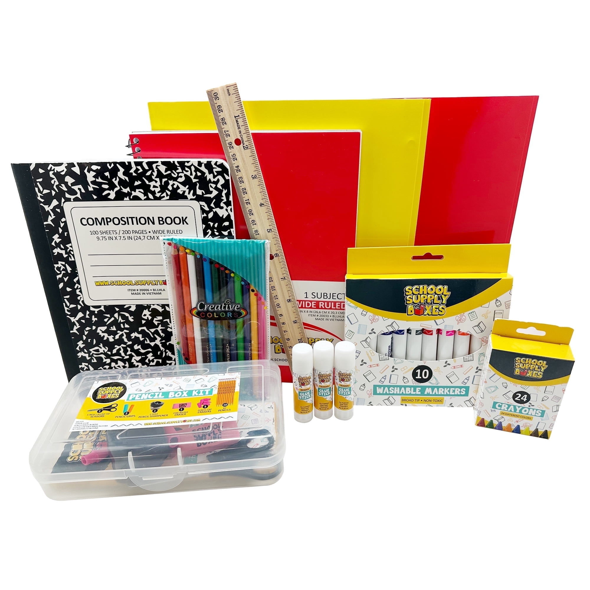 School Supply Boxes, Elementary School Essentials Bundle, 91