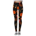 thumbnail image 3 of TYGHBN Thanksgiving Turkey Pumpkin Wheat Print High Waisted Tight Comfortable Sports Leggings for Women Comfy Bike Shorts Women Thick Leggings plus Size Leggings with Pockets Womens Cropped Leggings, 3 of 4