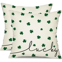 St Patricks Day Pillow Covers 18x18 Happy St Patricks Day Lucky Green Clovers Decor for White Throw Pillows Covers St Patricks Day Pillow Covers Decor Couch Living Room 70B