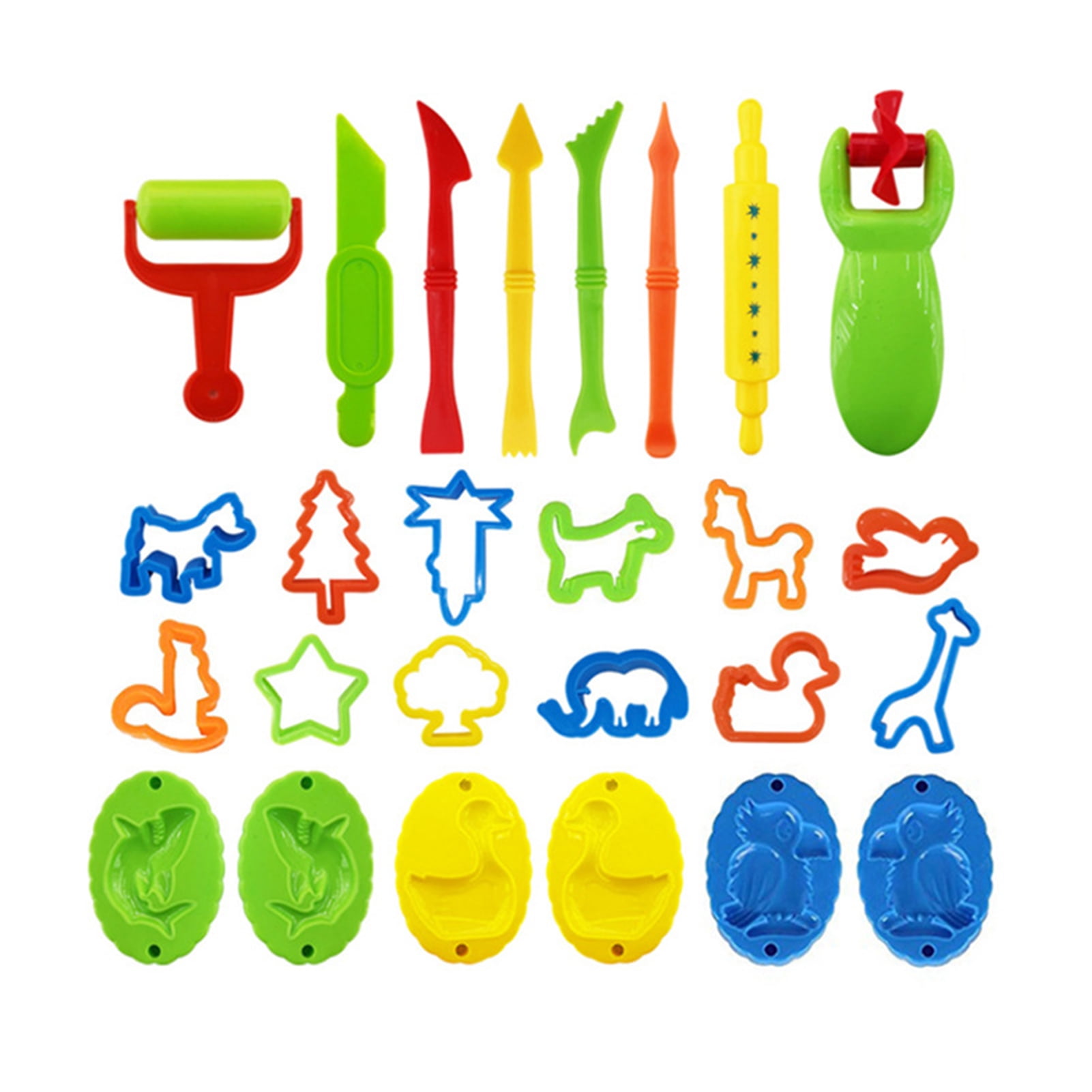 Party Pack w/Animal Shapes KIDDY DOUGH Air Dry Clay & Dough Tool Kit for Kids 