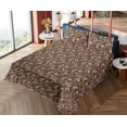 thumbnail image 4 of Ambesonne Abstract Fitted & Flat Sheet with Shams 4 Pcs Set, Modern Jumble Dots Print, King, Pink Pale Yellow and Brown, 4 of 5