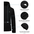 thumbnail image 4 of Little Donkey Andy Mens Fleece Hoodies Water Repellent, Thermal Insulation Pullover Hooded Sweatshirt UPF50+ (Black L), 4 of 7