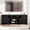 Black, variant on Farmhouse TV Stand for 70-80 Inch TVs, Long Media Console Table with 4 Storage Drawers & 3 Open Shelves, Entertainment Center for Living Room Bedroom - Brown