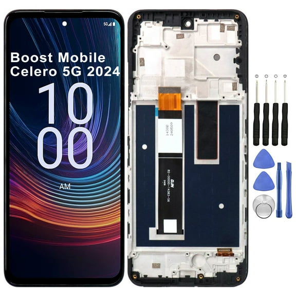 KIQ Replacement LCD Screen Full Assembly with Digitizer Compatible with Boost Mobile Celero 5G 2024(With Frame)