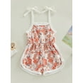 thumbnail image 2 of Bagilaanoe Toddler Baby Girl Summer Jumpsuit Shorts Sleeveless Cartoon Print Romper Overalls 12M 18M 24M 3T 4T 5T Kids Short Pants Summer Outfits, 2 of 9