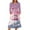 Pink, variant on Women's Christmas Printed Fashionable Loose Round-Neck Dress for Casual Comfort and Holiday Festivities with Vintage Print,Gray,2XL