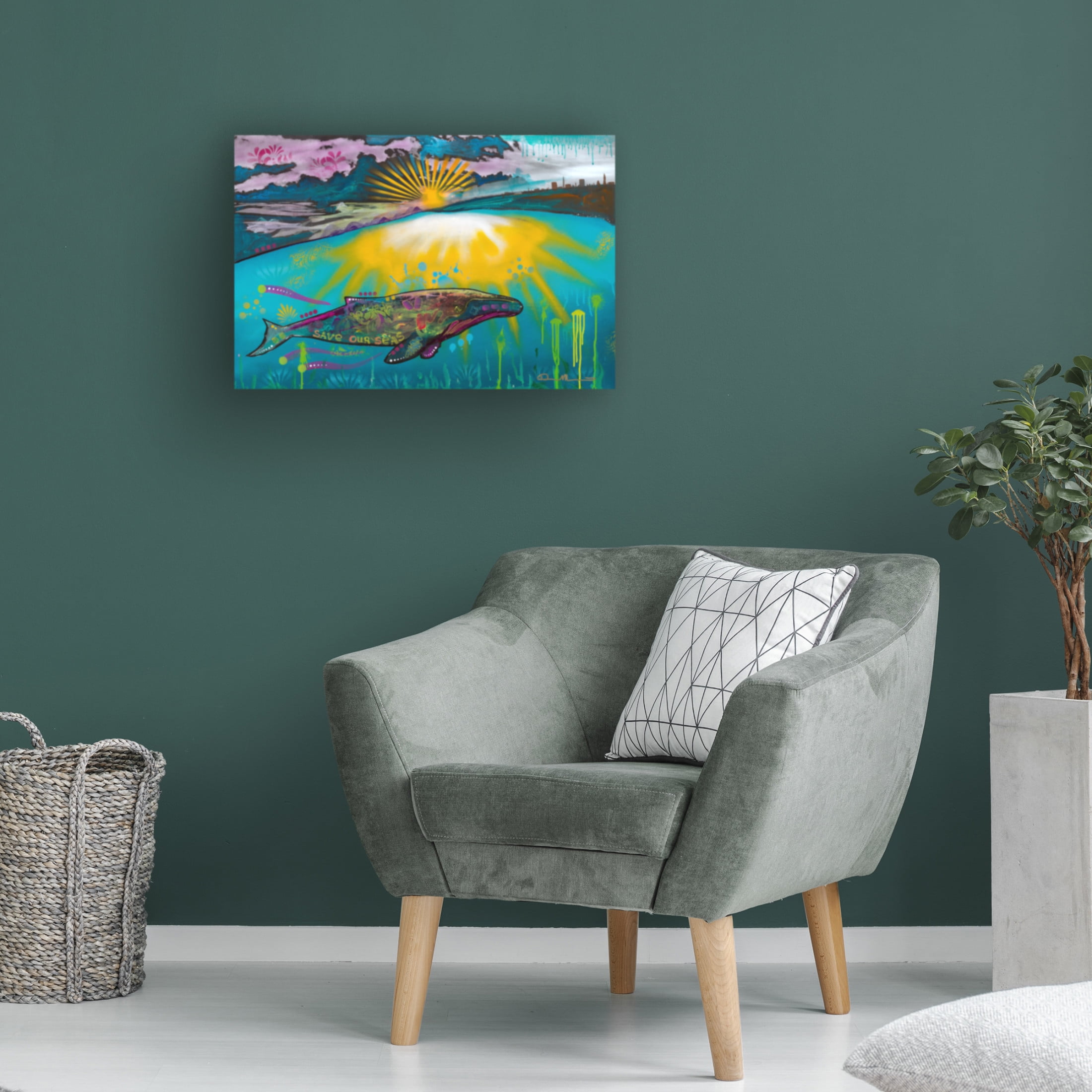Canvas Wall Art - Dean Russo 'Save our Seas' Wall Art for Living Room, Bedroom, or Office Décor by Trademark Fine Art - 32 x 22 Inches