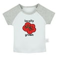 thumbnail image 2 of iDzn Locally Grown Funny T shirt For Baby, Newborn Babies T-shirts, Infant Cute Tomato Tops, 0-24M Kids Graphic Tees Clothing (Short Gray Raglan T-shirt, 12-18 Months), 2 of 5