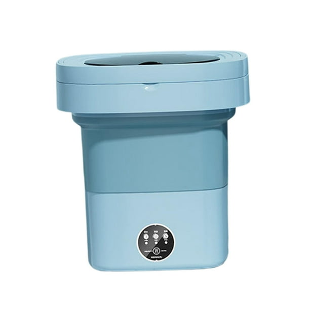 Mini lavadora plegable, lavadora pequeña compacta, 8L, 3 modelos, lavadora de cubo pequeña de alta potencia para RV, dormitorio, hogar, ropa de bebé, Azul Soledad Lavadora portátil