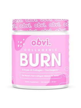 Obvi Collagenic Burn for Weight Loss, Collagen Peptides Infused Thermogenic Burner, 120 Capsules