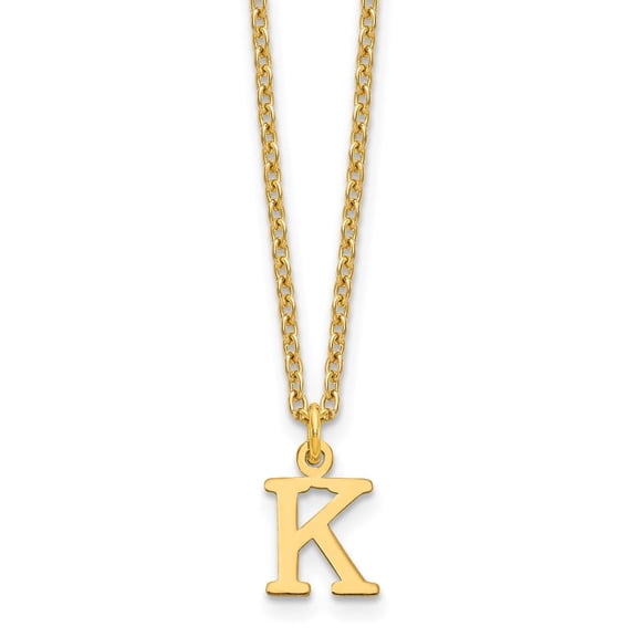Sterling Silver Gold-plated Cutout Letter K Initial Necklace