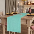thumbnail image 2 of Turquoise Burlap Texture 48 Inch Table Runner, Farmhouse Vintage Aqua Farmhouse Dresser Scarf Cotton & Linen Tablerunner for Dining/Kitchen Island/Holiday Party Décor 13" x 48", 2 of 9
