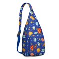 thumbnail image 1 of Cosmos Explorer Sling Backpack - Starry Night Sky Pattern Crossbody Shoulder Bag, Water-Resistant Hiking Essential, 1 of 4