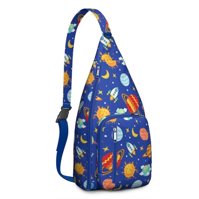 Cosmos Explorer Sling Backpack - Starry Night Sky Pattern Crossbody Shoulder Bag, Water-Resistant Hiking Essential