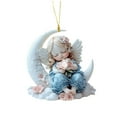 thumbnail image 1 of Moonlit Angel Baby 2D Flat Acrylic Keychain Car Rearview Backpack Charm Decorative Accessory, 1 of 3