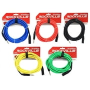 5 Rockville 20' Male REAN XLR to 1/4'' TRS Balanced Cable OFC (5 Colors)