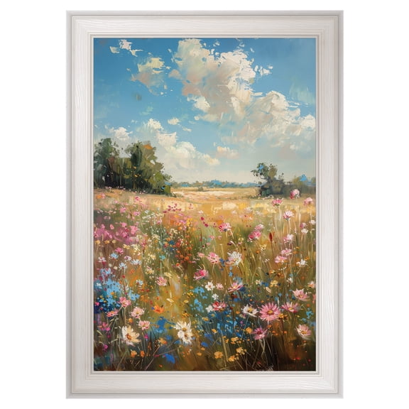 Field of Flowers Framed Canvas