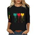 thumbnail image 2 of Xuyuer Black History Shirts Women Black History Month T-Shirt Print Round Neck Casual And Loose Tee Tops African American Shirts, 2 of 6