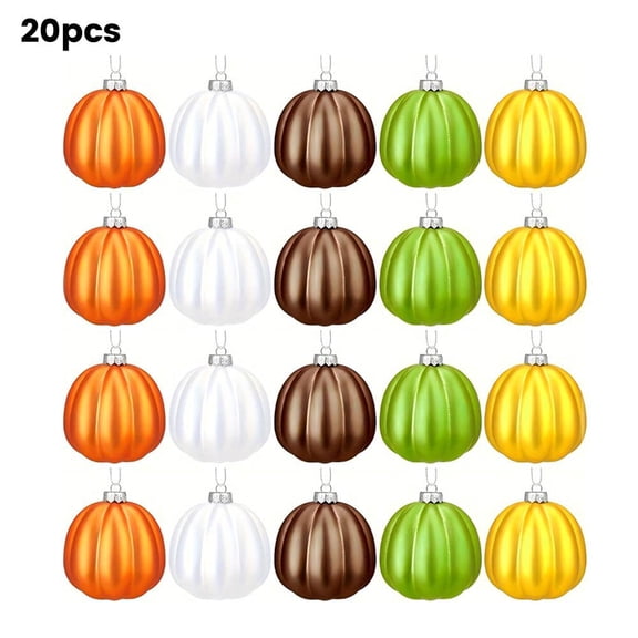 IFRINID Mini Pumpkin Ornament Set, 20 Piece Fall Hanging Decorations for Thanksgiving, Halloween and Harvest Home Decor