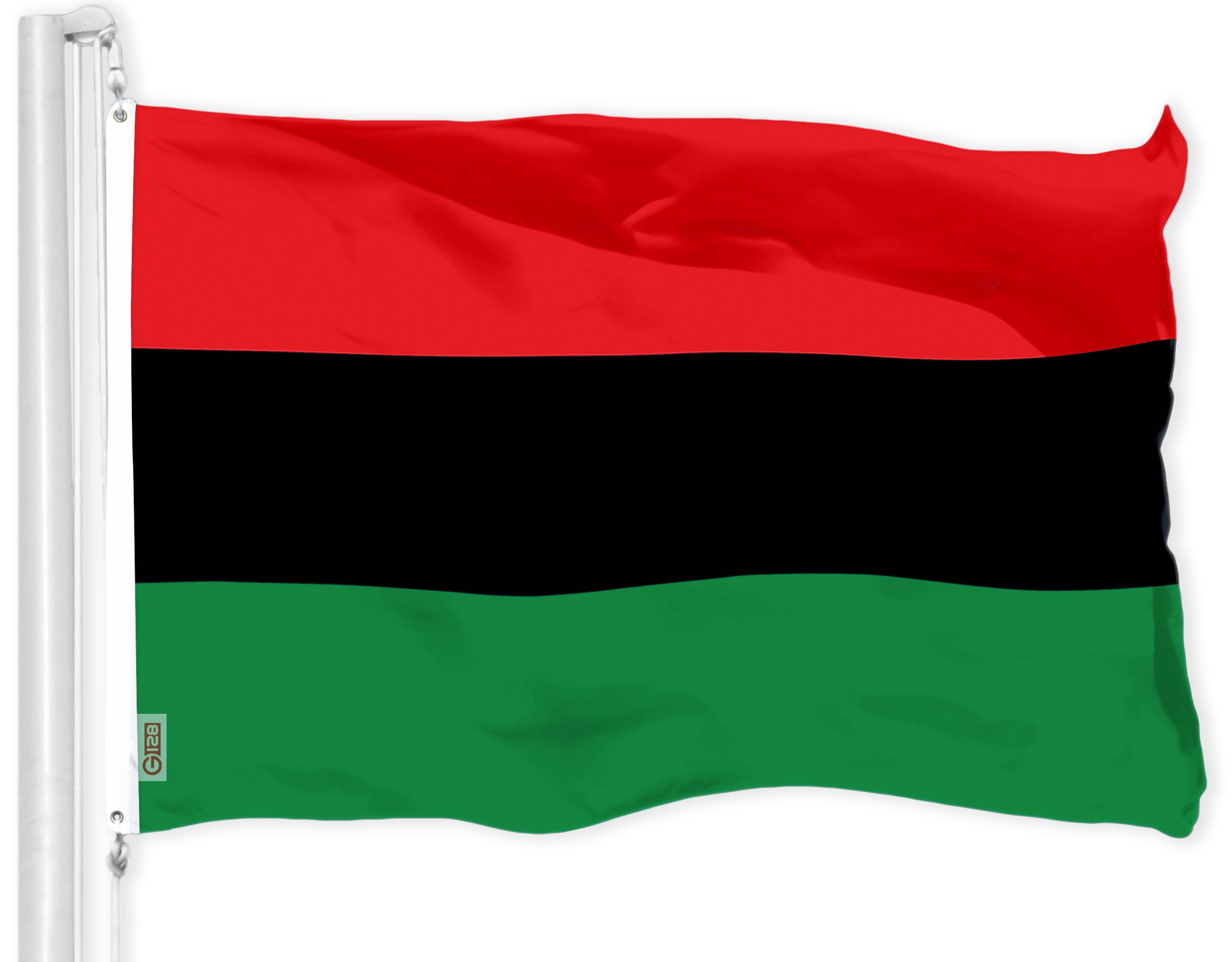 G128 Combo Pack: American USA Flag 3x5 Ft & Pan African Flag 3x5 Ft | Both LiteWeave Pro Series Printed 150D Polyester, Brass Grommets
