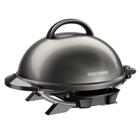 George Foreman 15+ Serving Indoor/Outdoor Electric Grill, Gun Metal, (Best Electric Skillet Reviews)