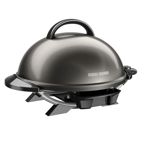 George Foreman 15+ Serving Indoor/Outdoor Electric Grill, Gun Metal, (Best Tabletop Electric Grill)