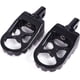 thumbnail image 3 of Estriberas de motocicleta （15 * 9 * 5 cm）, Estriberas anchas, Pedales de motocicleta giratorios CNC de 360 ° para Dyna Sportster Fatboy Iron Bobber MX Style Negro, 3 of 5