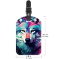 thumbnail image 6 of Square 2Pack PU Leather Wolf Cruise Luggage Tag with Privacy Cover and Name ID Tag for Travel Handbags Backpacks Luggage Tags, 6 of 6