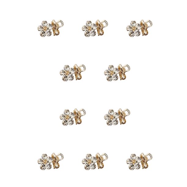 Jumpingount Catch Clip Side Sweet Korean Hairpin Mini Crystal Ins Hair Claw Jewelry Bang para mujeres Shopping Picnic White-Mini Blanco-Mini 10piezas