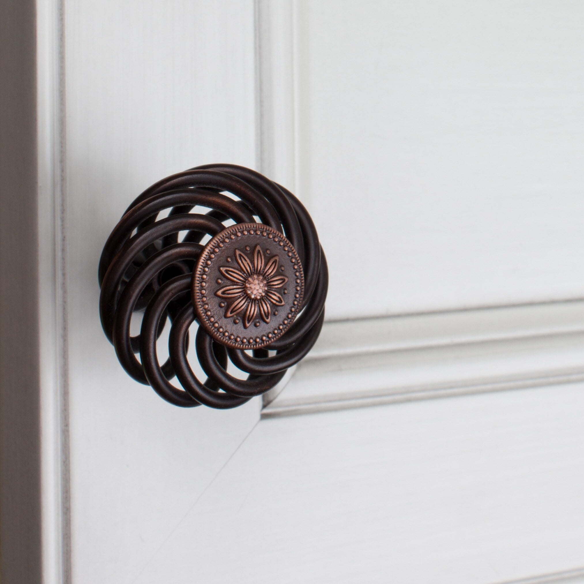 GlideRite 1.5 in. Flower Birdcage Cabinet Knobs, Rustic Bronze, Pack of 25