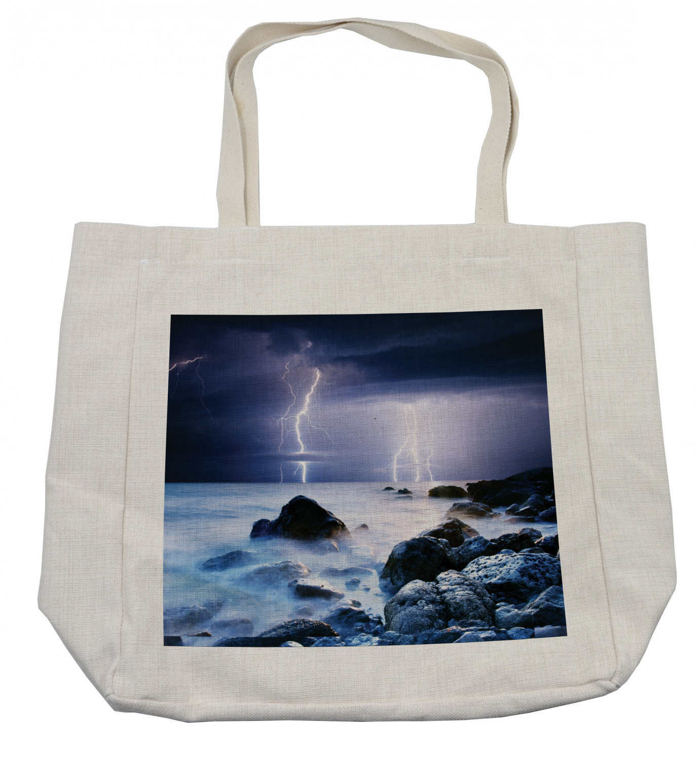 Nature Shopping Bag, Summer Storm Beginning with and Beams over the ...
